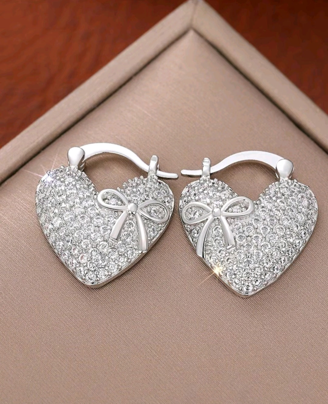 SILVER SACRED HEART EARRINGS
