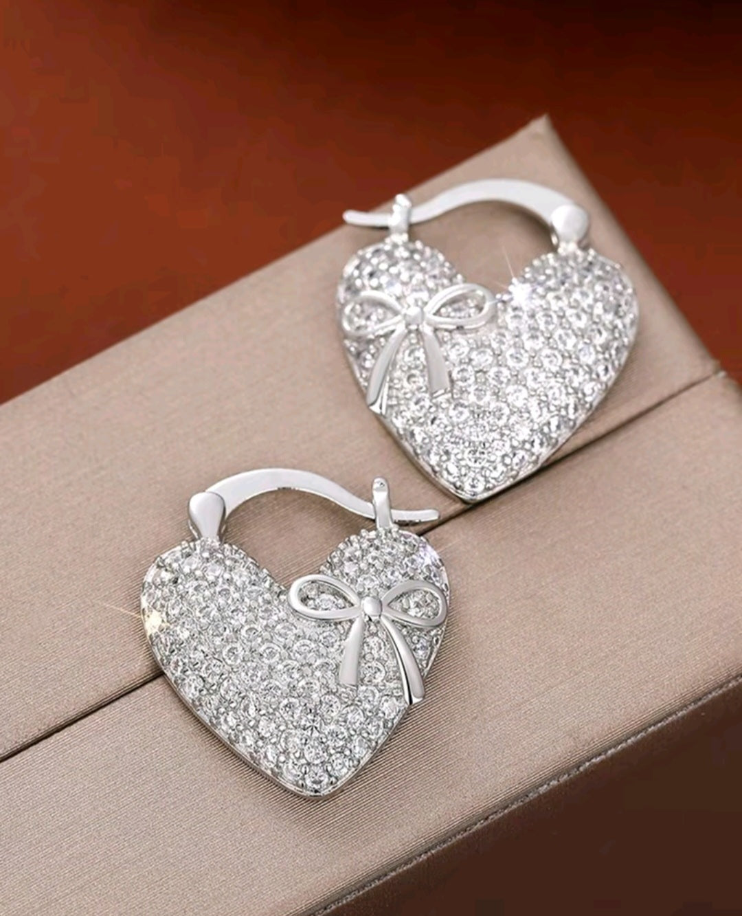 SILVER SACRED HEART EARRINGS