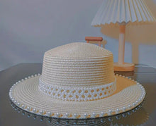 Load image into Gallery viewer, STAY COOL PEARL STRAW HAT
