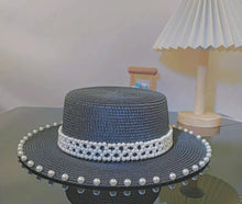 Load image into Gallery viewer, STAY COOL PEARL STRAW HAT
