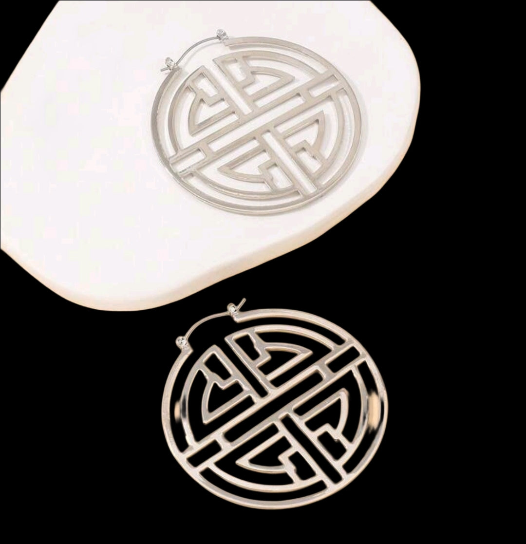 AZTEC HOOP EARRINGS