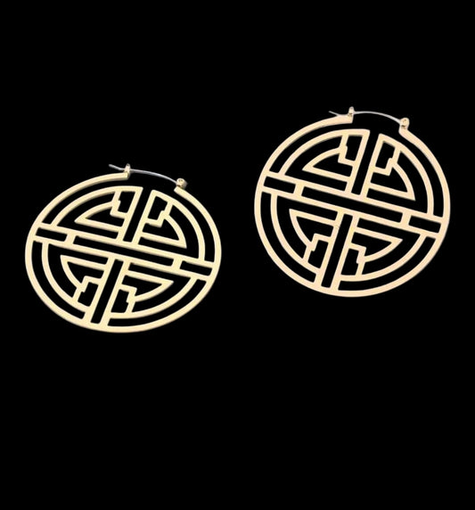 AZTEC HOOP EARRINGS