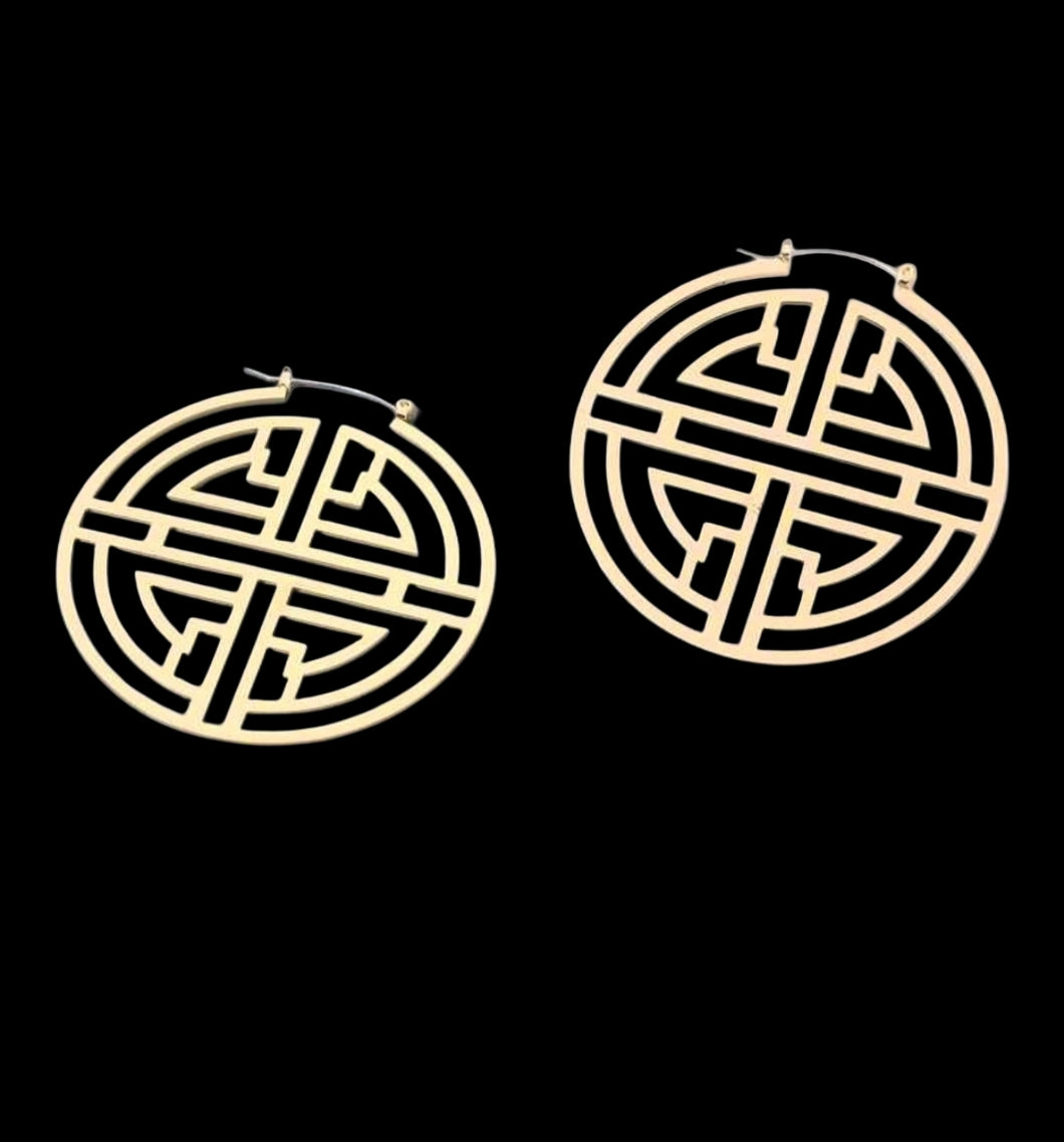 AZTEC HOOP EARRINGS