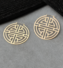 Load image into Gallery viewer, AZTEC HOOP EARRINGS
