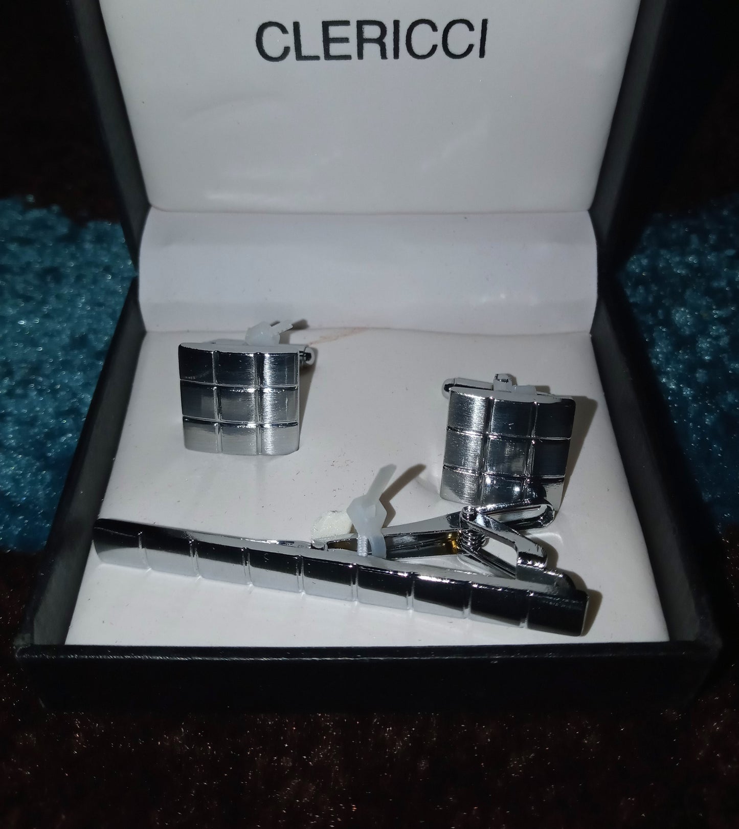 CLERICCI CUFFLINKS & TIE BAR SET
