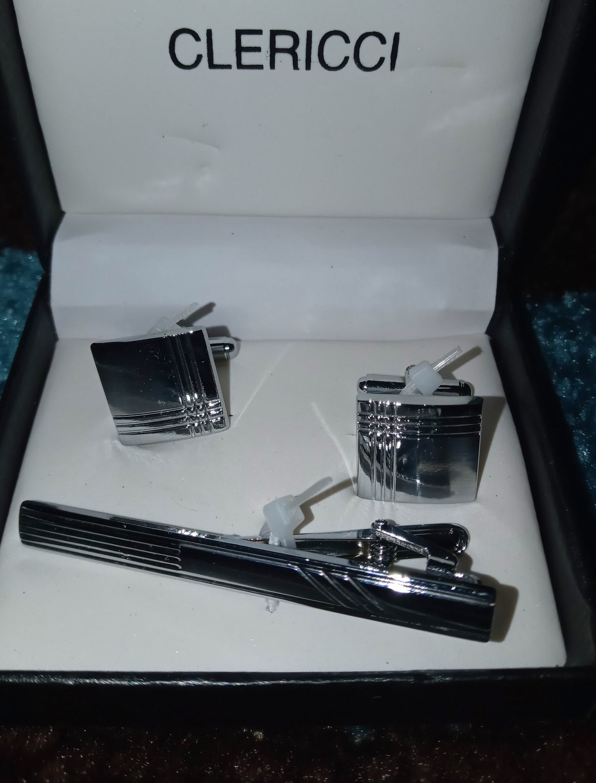 CLERICCI CUFFLINKS & TIE BAR SET