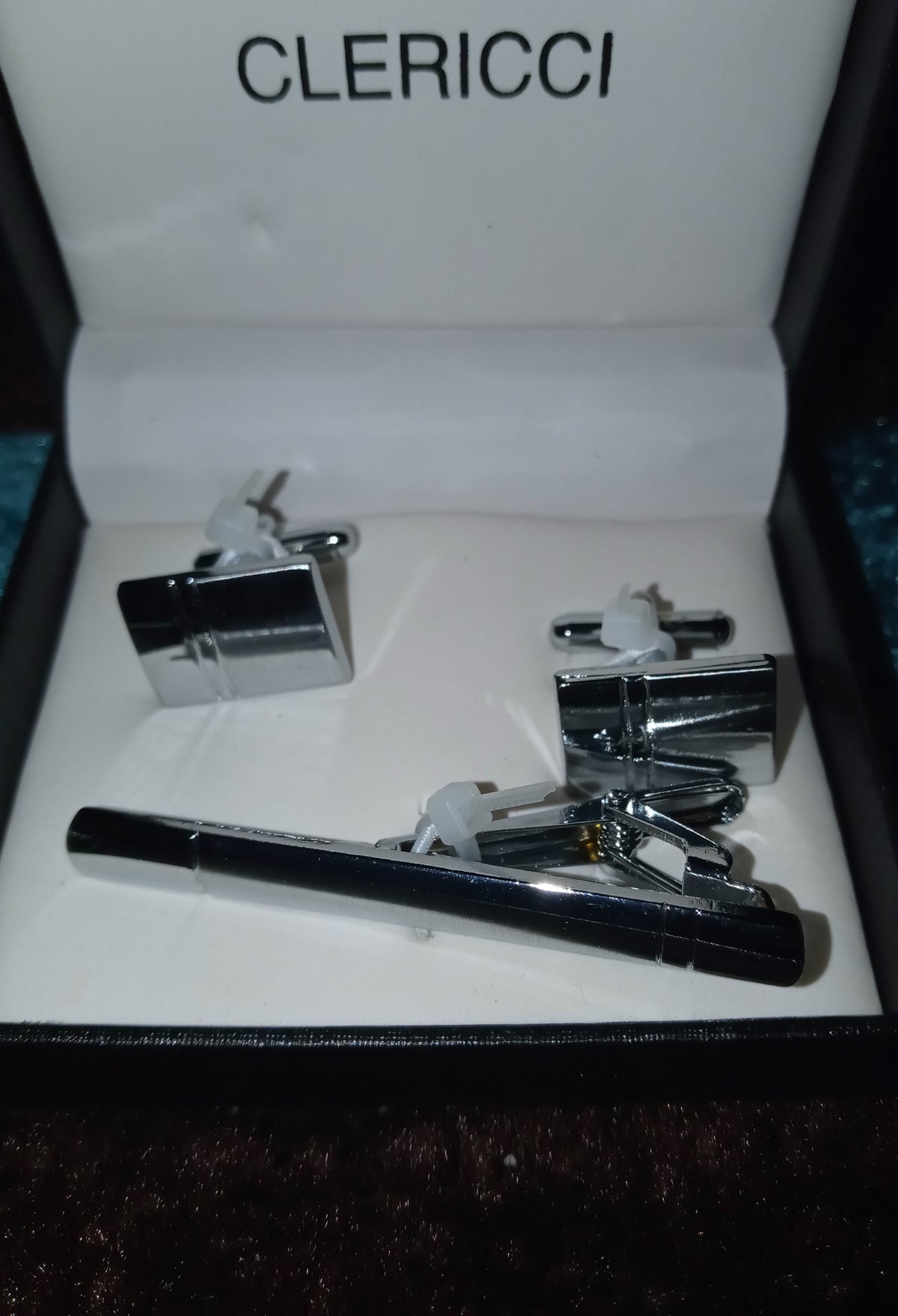 CLERICCI CUFFLINKS & TIE BAR SET