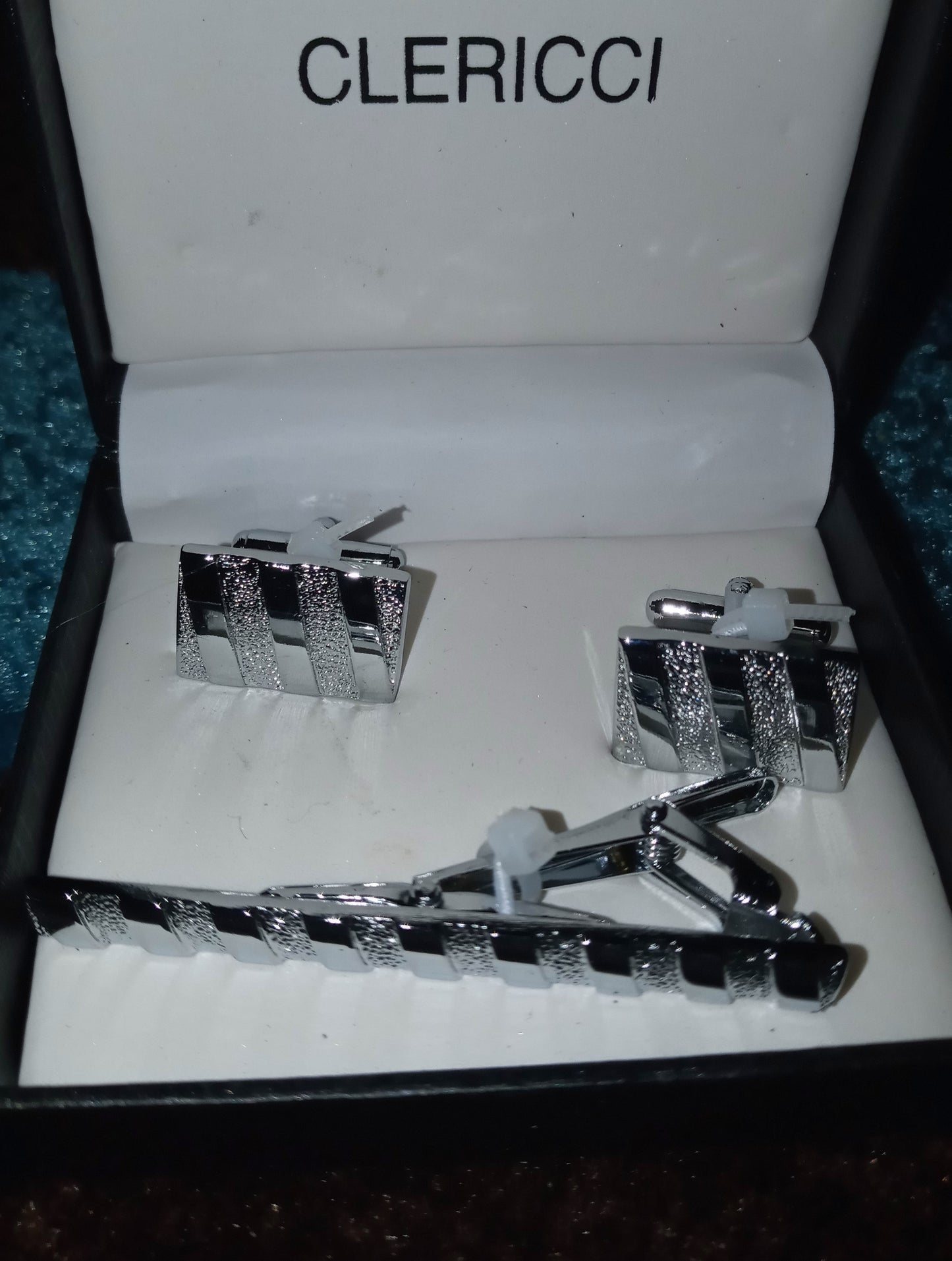 CLERICCI CUFFLINKS & TIE BAR SET