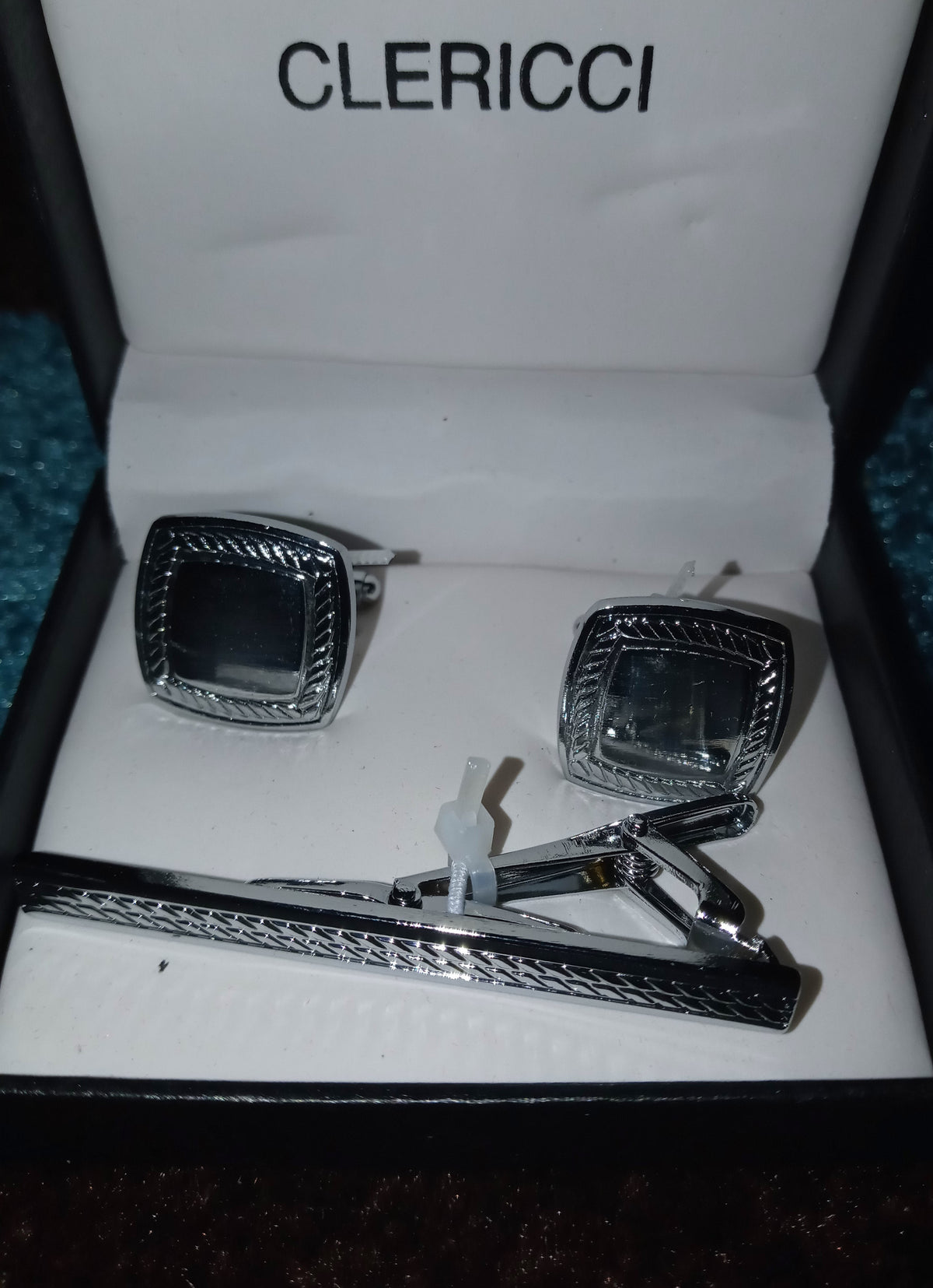 CLERICCI CUFFLINKS & TIE BAR SET
