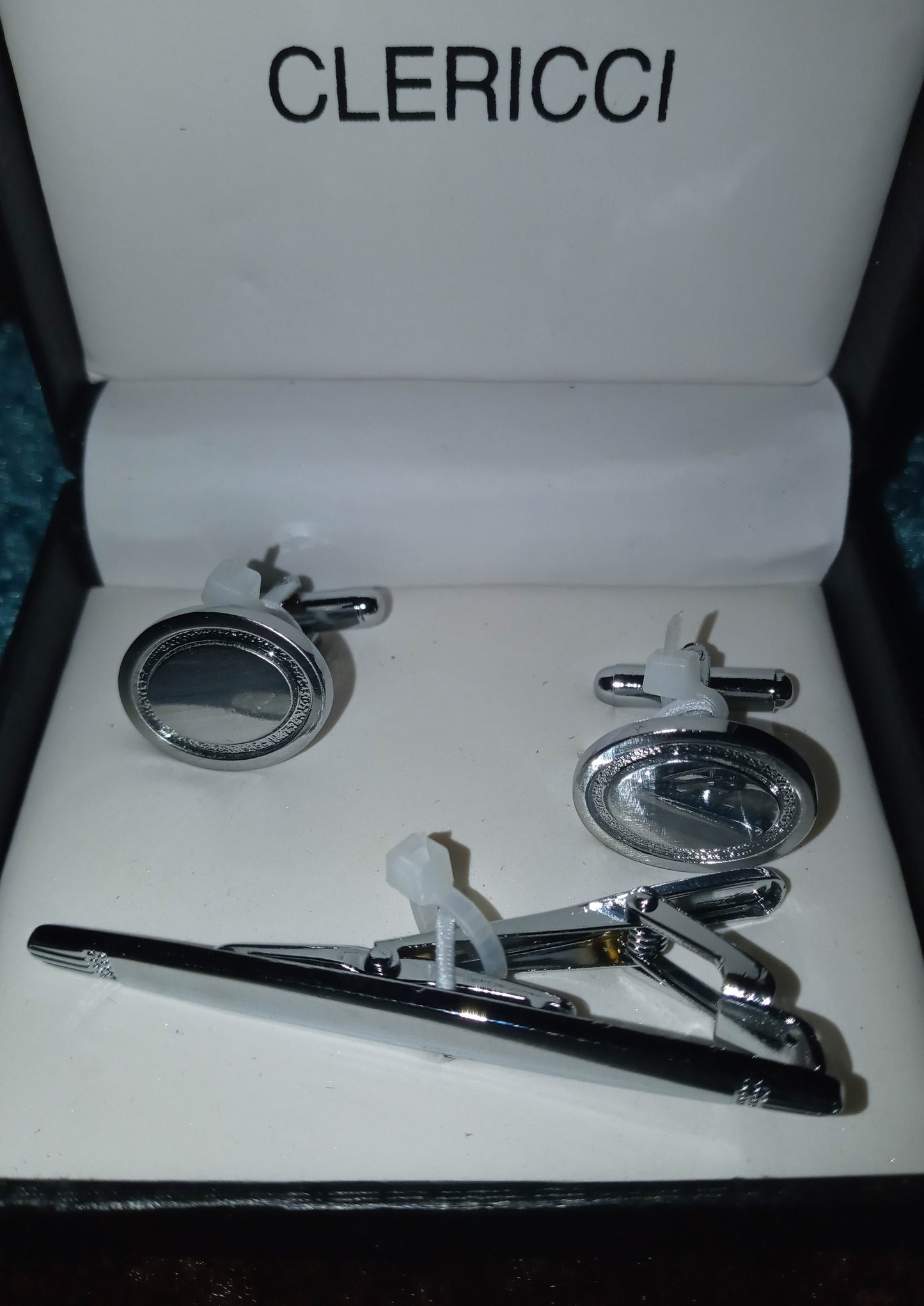 CLERICCI CUFFLINKS & TIE BAR SET