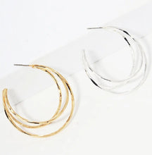 Load image into Gallery viewer, LAYERED HOOP EARRINGS &amp; TWISTED CUFF BRACELET SET
