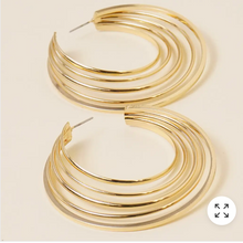 Load image into Gallery viewer, 5 LAYER HOLLOW HOOP EARRINGS
