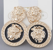 Load image into Gallery viewer, LION PENDANT NECKLACE &amp; STUDDED EARRING SET
