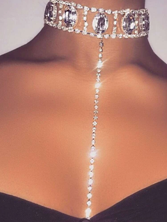 RHINESTONE INLAID CHOKER