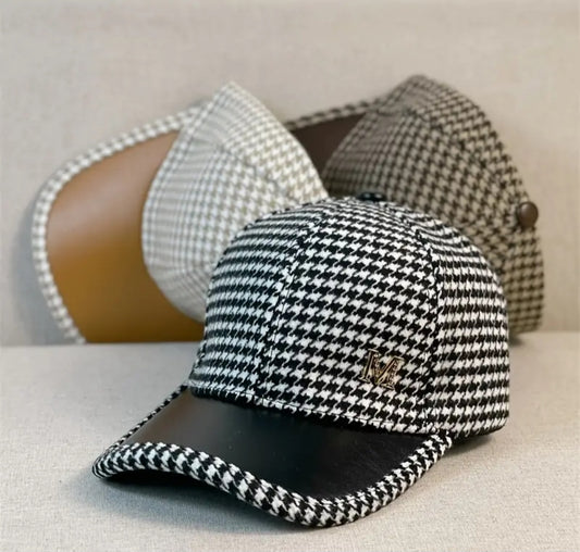 HOUNDSTOOTH FLEECE BALL CAP