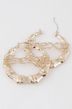 Load image into Gallery viewer, HOOP BAMBOO EARRINGS
