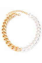 TWO-TONE CHAIN LINK NECKLACE & BRACELET SET