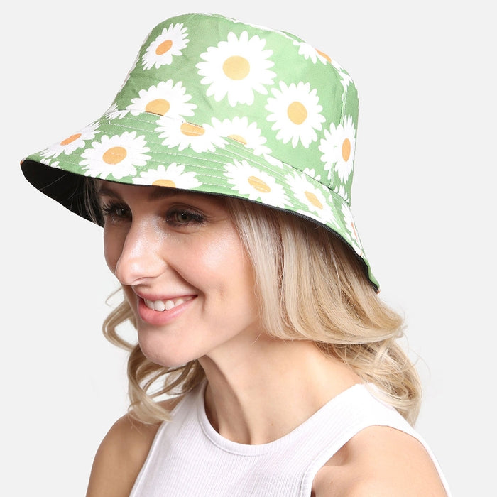 REVERSIBLE DAISY BUCKET HAT