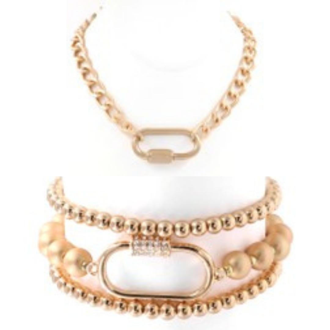 LINKED NECKLACE & BRACELET SET