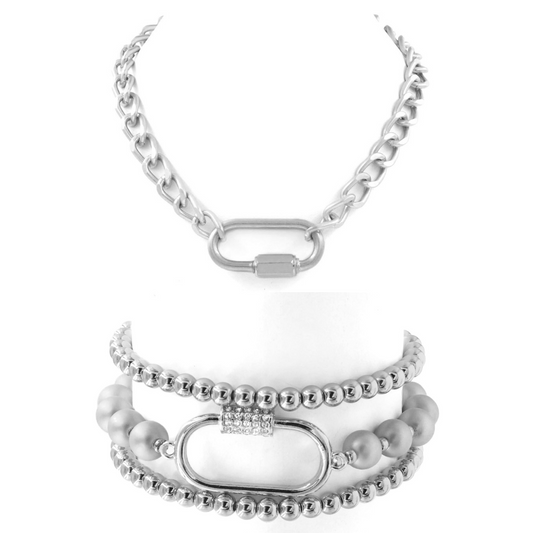 LINKED NECKLACE & BRACELET SET